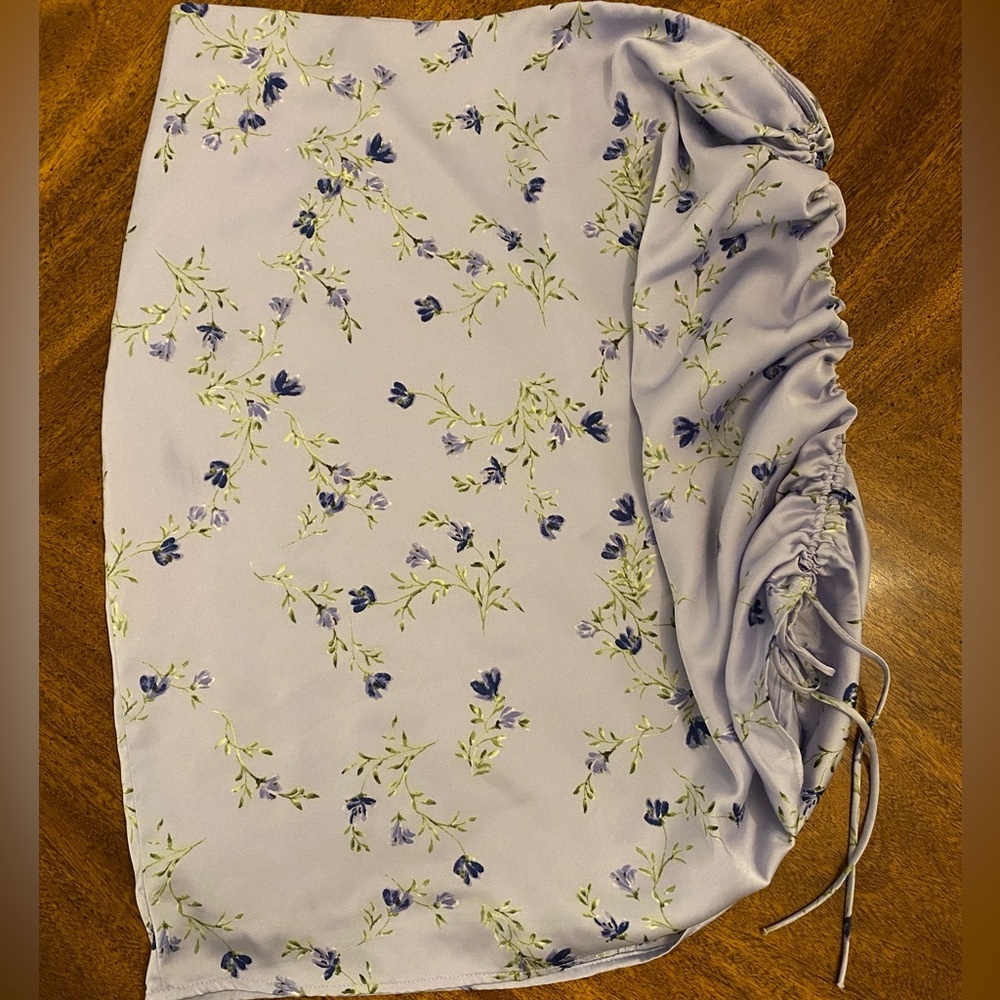 Floral Tie Side Midi Skirt